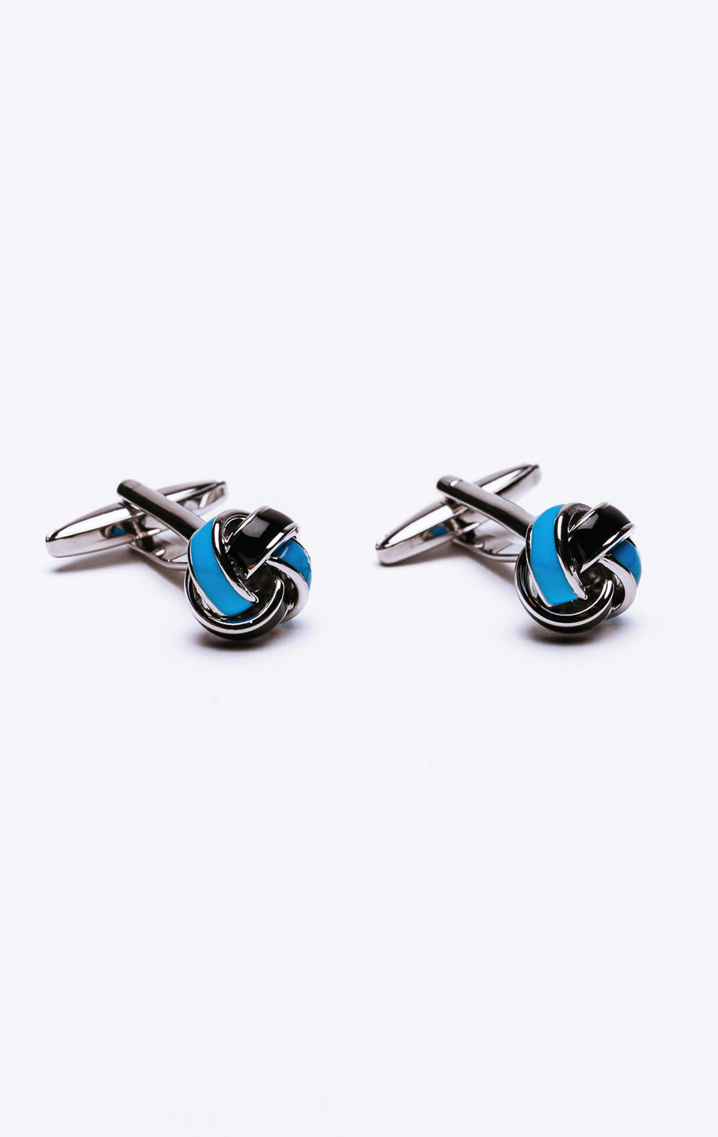 Dobell Black Blue and Silver Knot Cufflinks from Dobell