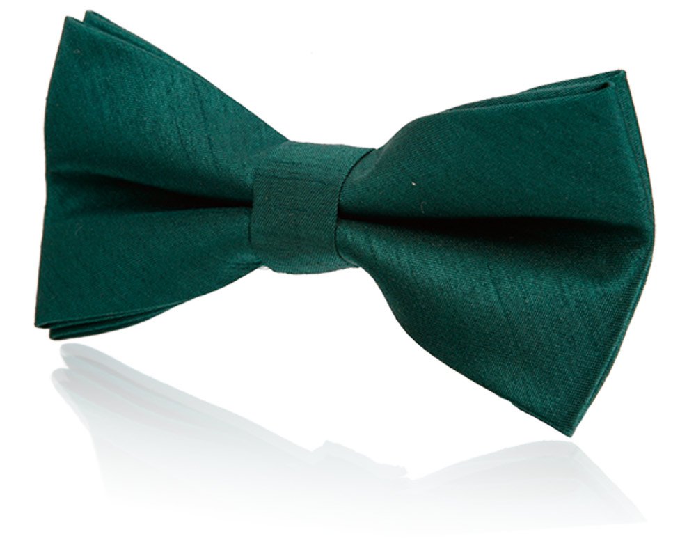 Boys Pre-Tied Racing Green Dupion Bow Tie from Dobell