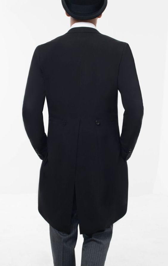 Dobell Black Morning Suit with Striped Trousers