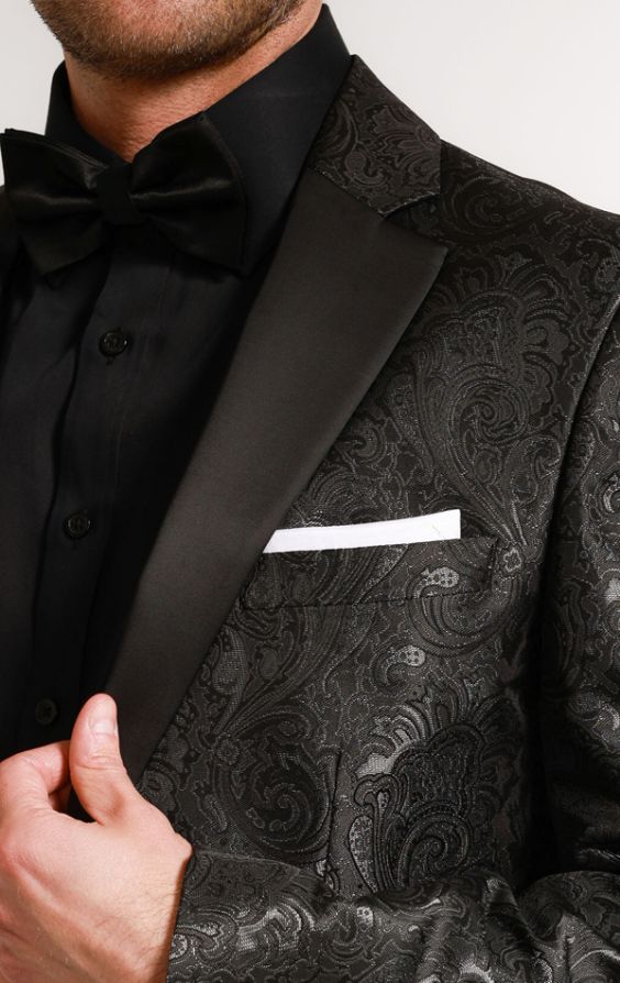 Black paisley 2024 suit jacket