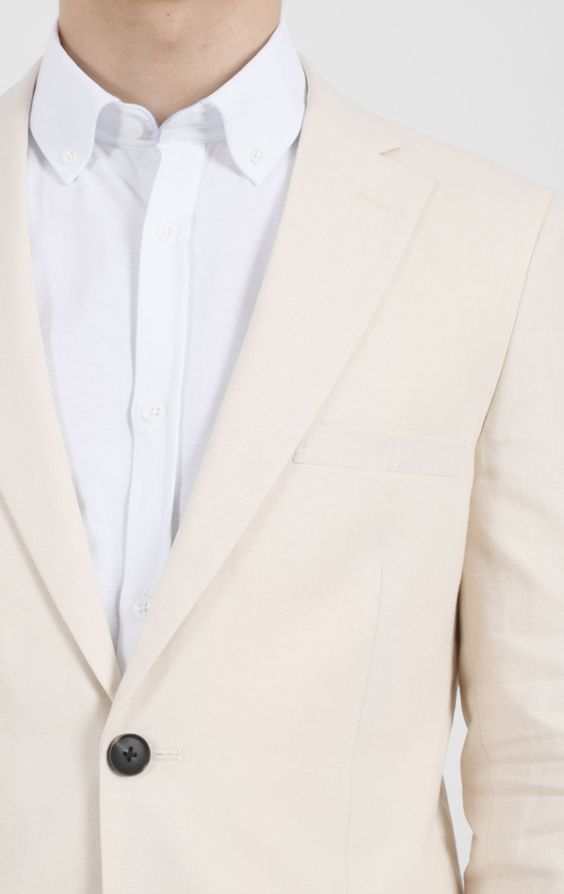 Dobell Light Blue Linen Suit