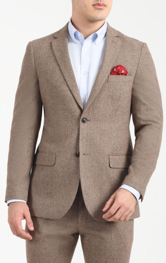 Slim Fit Micro Puppytooth Suit Jacket