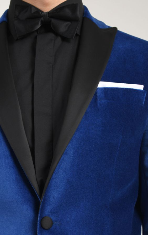 Royal blue 2024 velvet suit