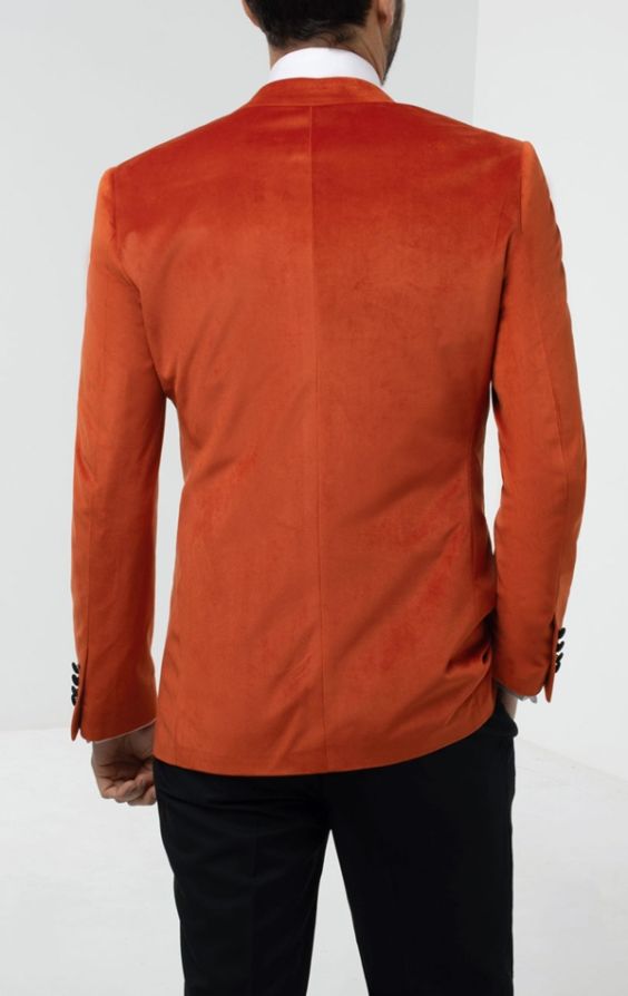 Orange velvet jacket on sale mens