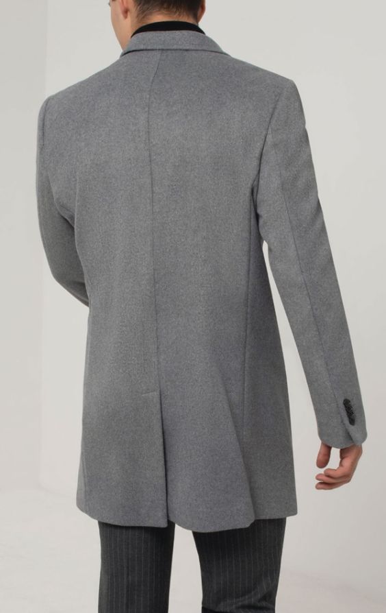 Dobell Light Grey Epsom Coat | Dobell