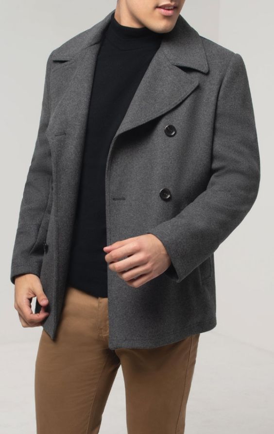 Mens 2025 charcoal peacoat