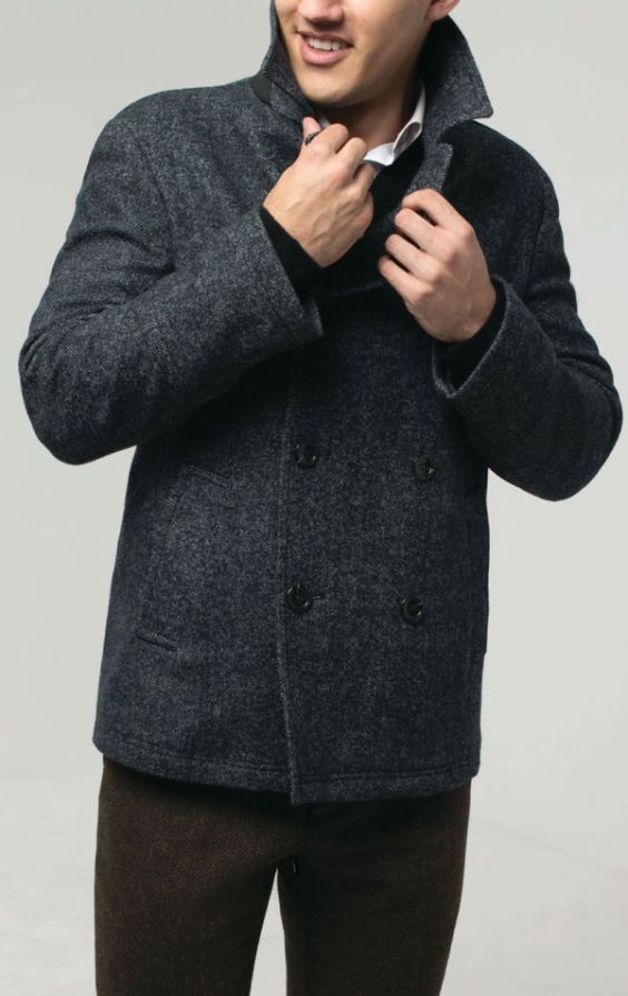 Herringbone on sale pea coat