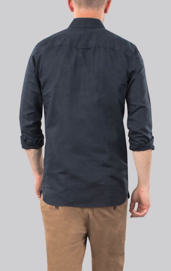 Dobell Navy Linen Shirt | Dobell