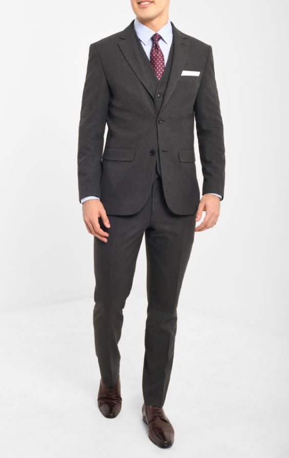 Slate Gray Cotton Suit - Hangrr