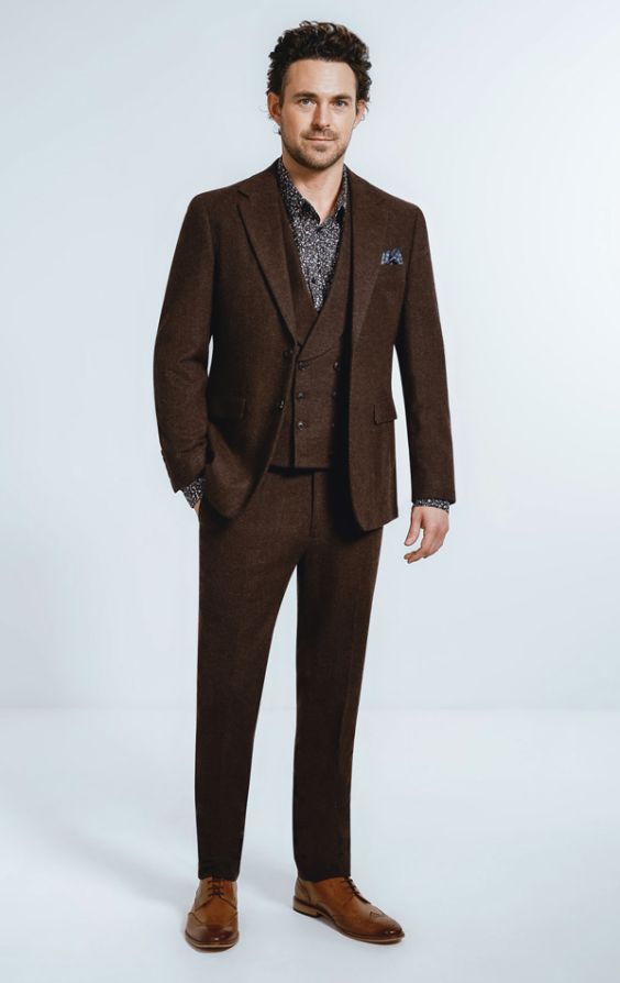 Tweed on sale burgundy suit