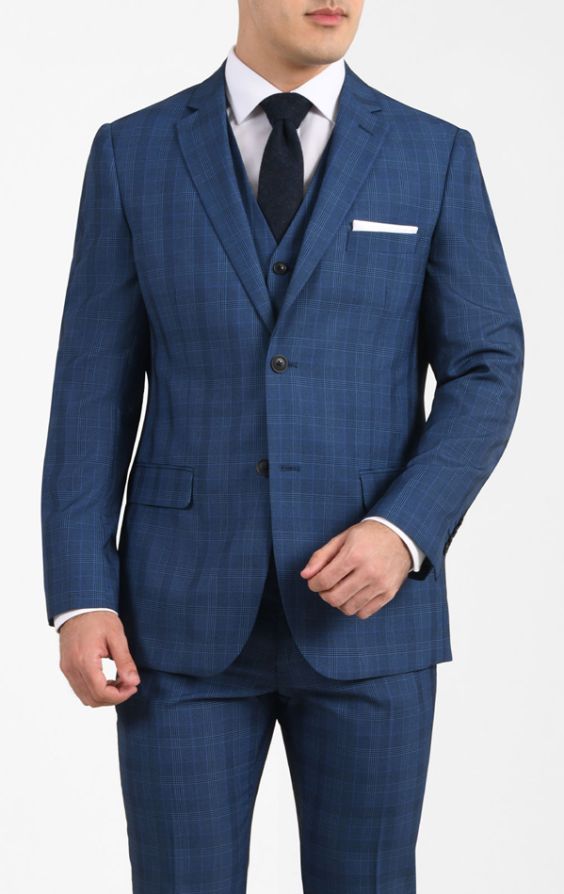 Next blue check on sale suit