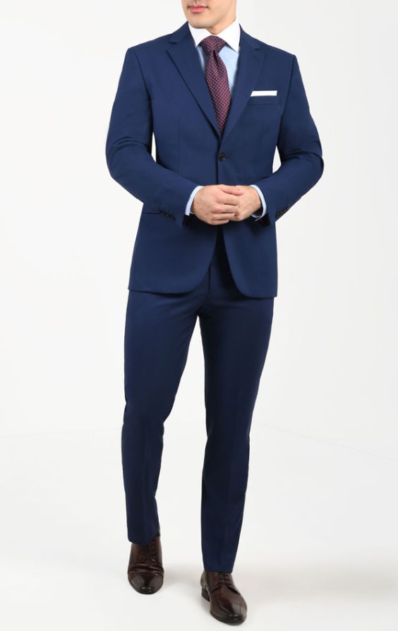 Dobell Blue Slim Suit