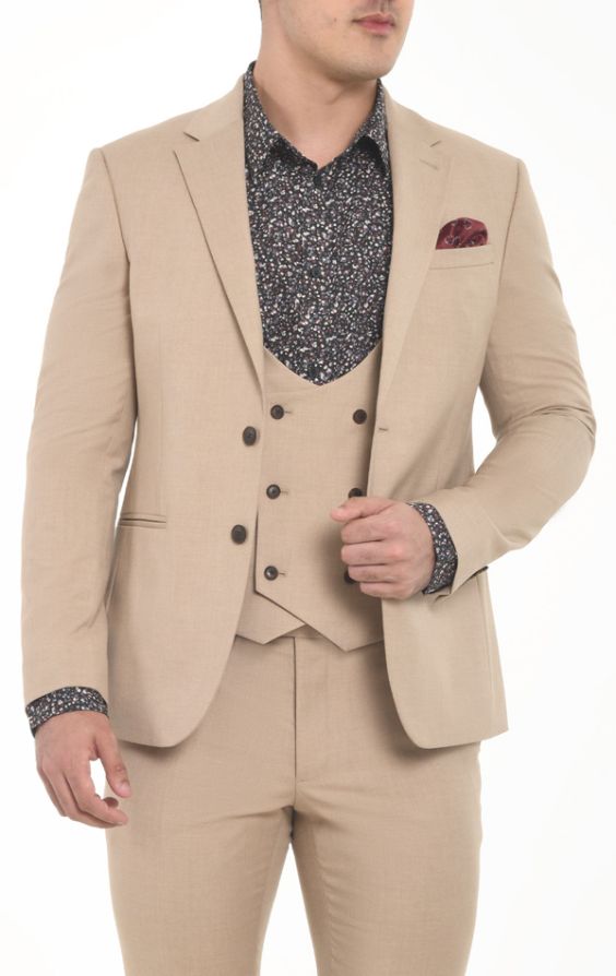 Beige colour clearance coat suit