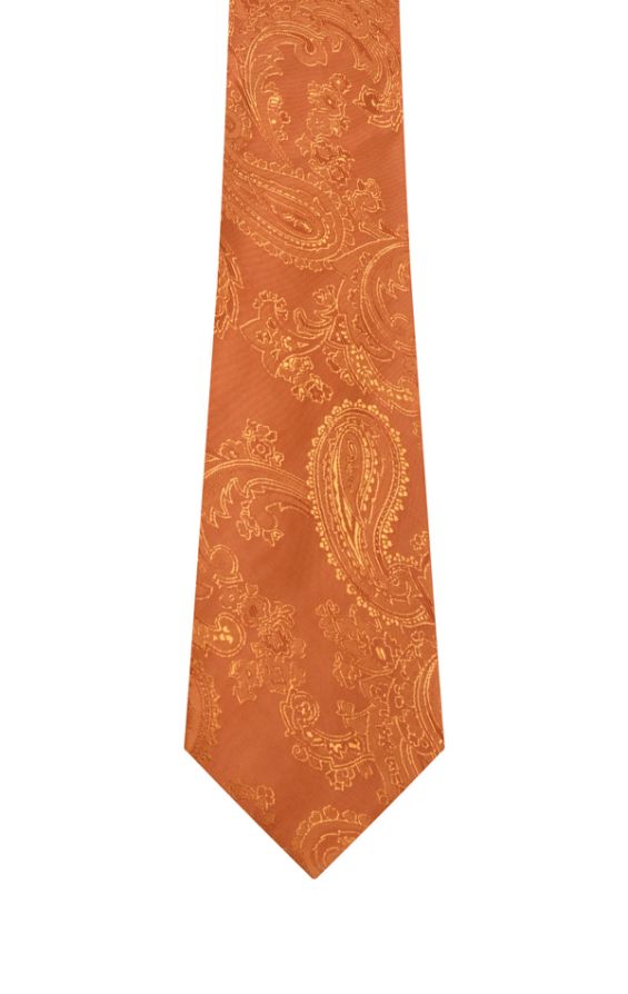 Dobell Orange Paisley Tie | Dobell