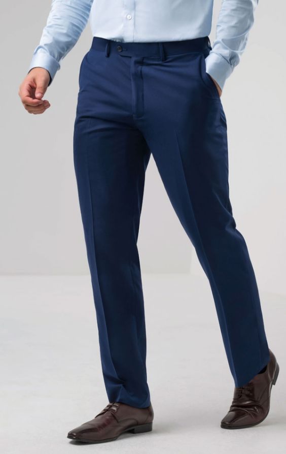 Dobell Dark Blue Suit Trousers