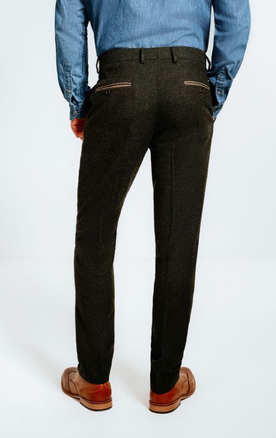 Tweed slim clearance fit trousers