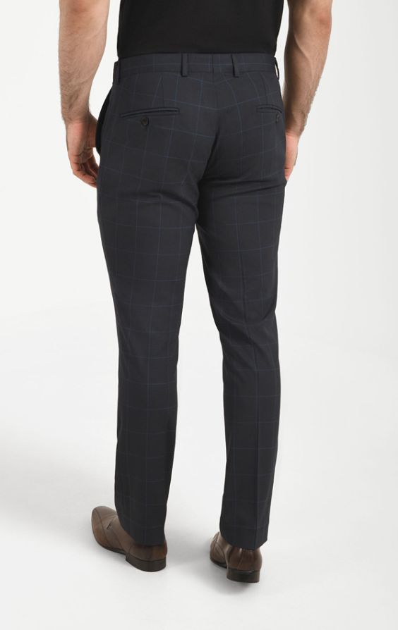 Check slim hot sale trousers