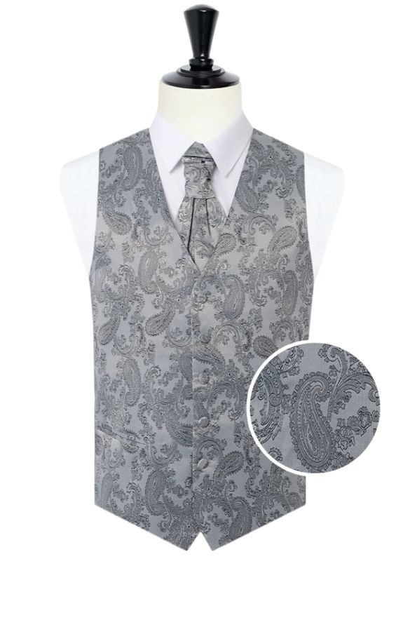 Grey sale paisley waistcoat