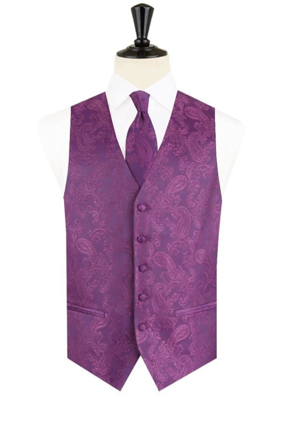 Dobell Purple Paisley Waistcoat | Dobell