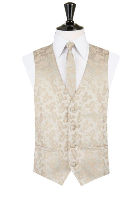 Champagne Paisley Waistcoat | Dobell