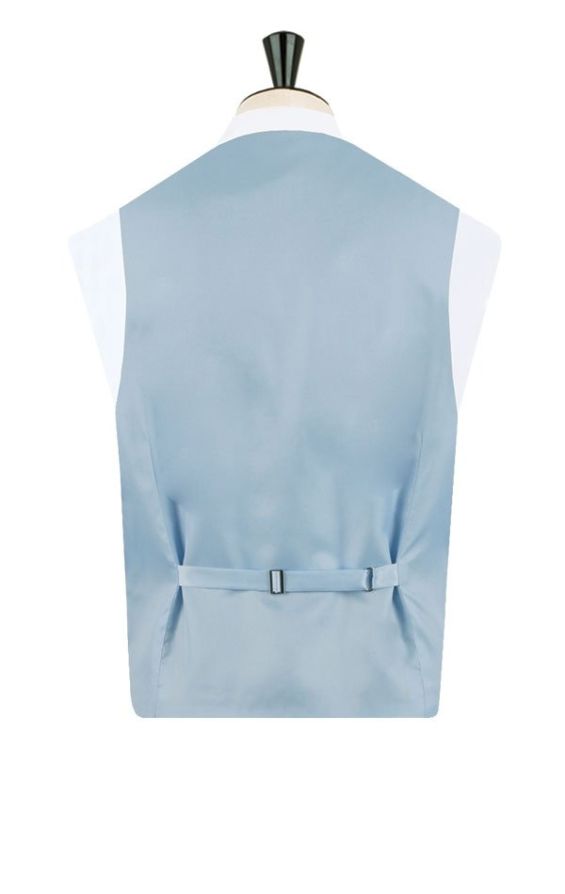 Dobell Light Blue Paisley Waistcoat 