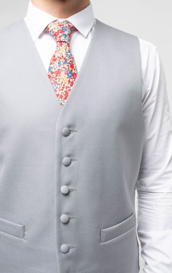 Dove grey double deals breasted waistcoat