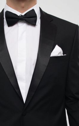 Black 2 Piece Tuxedo with FREE Dress Shirt, Bow Tie & Suit Bag | Dobell