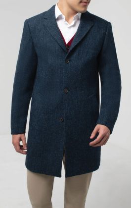 Blue tweed clearance overcoat