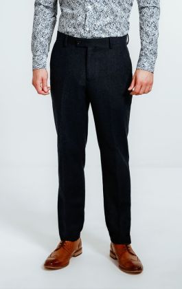 Dobell Grey Twill Tweed Trousers