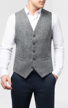 Harris Tweed Grey Herringbone Suit | Dobell