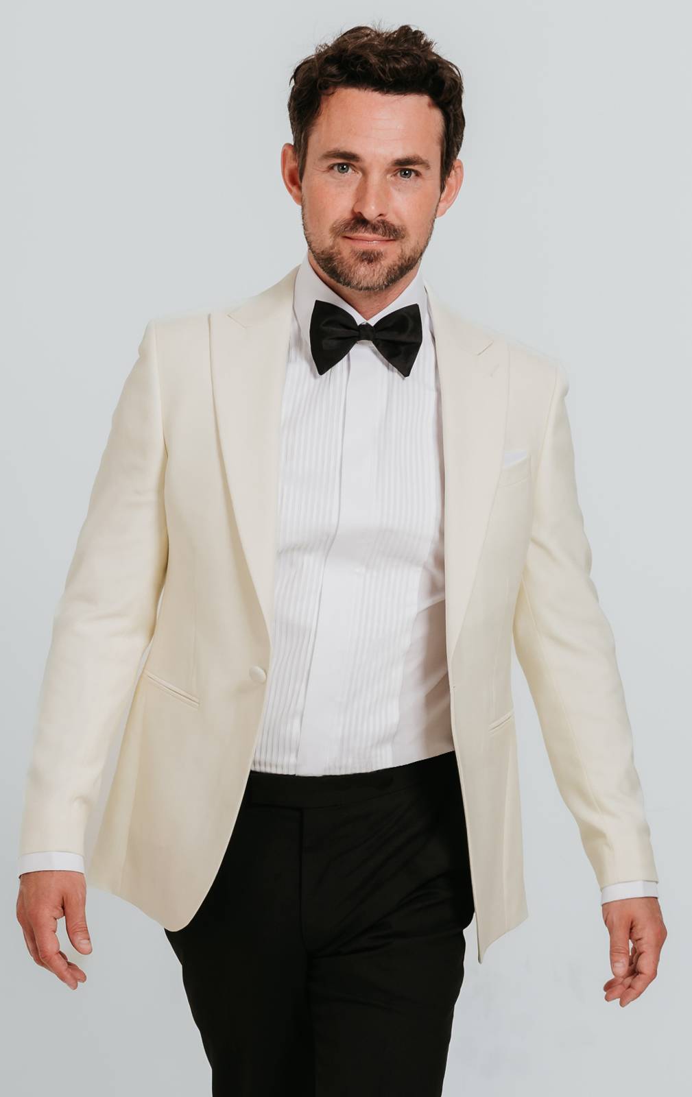 White Peak Lapel Slim Fit Tuxedo Jacket from Dobell