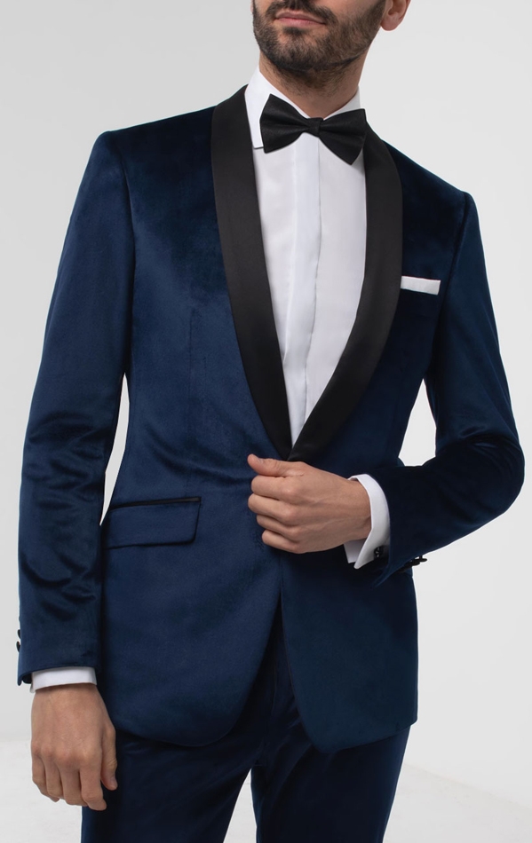 Tuxedo Jacket Men's Navy Blue Velvet Blazer Elegant Hosting Party Wear  Dinner Jacket Wedding Blazer Coat 