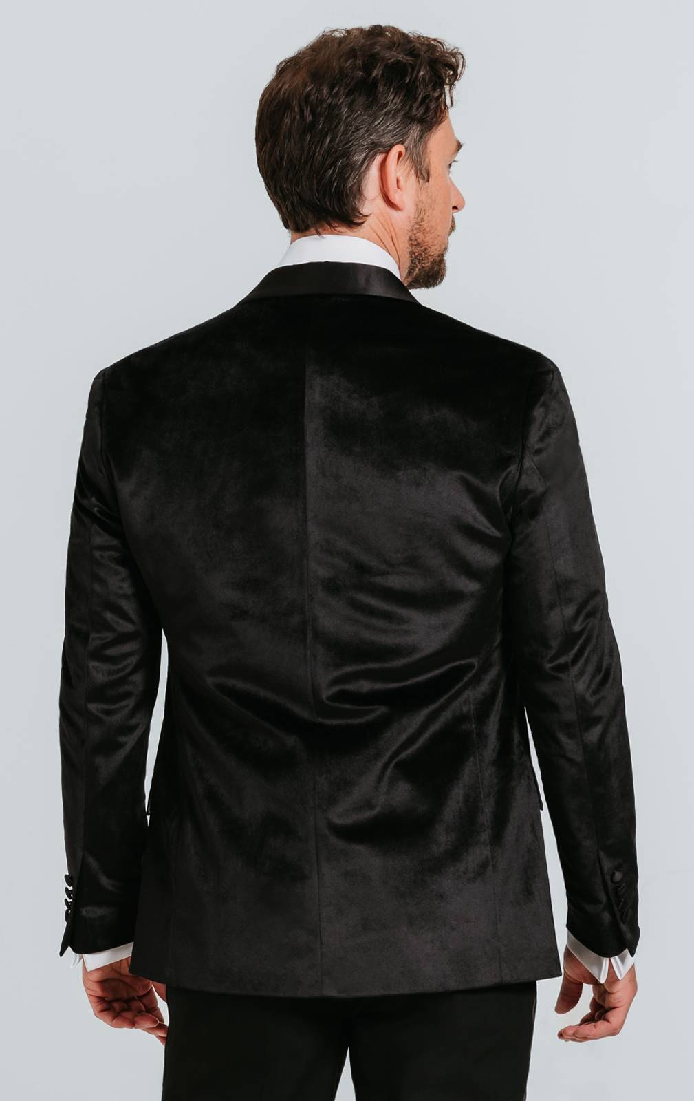 Dobell Black Slim Fit Velvet Jacket Dobell